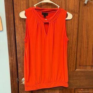 Worthington Keyhole Neck Sleeveless Orange Blouse